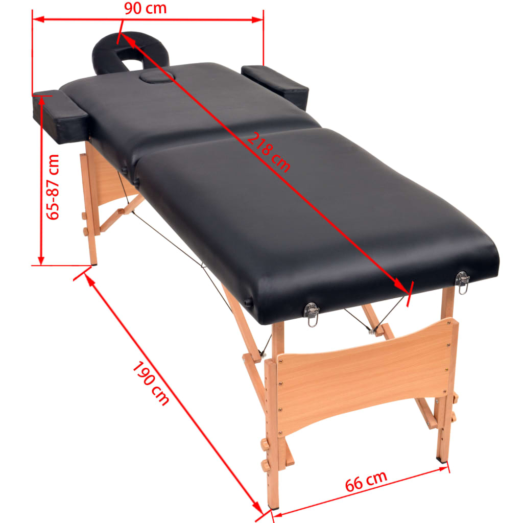 vidaXL Foldable Massage Table and Stool Set 2 Zones 10 cm Thick White