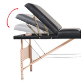 vidaXL Foldable 3-Zone Massage Table and Stool Set 10 cm Thick White