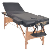 vidaXL Foldable 3-Zone Massage Table and Stool Set 10 cm Thick White