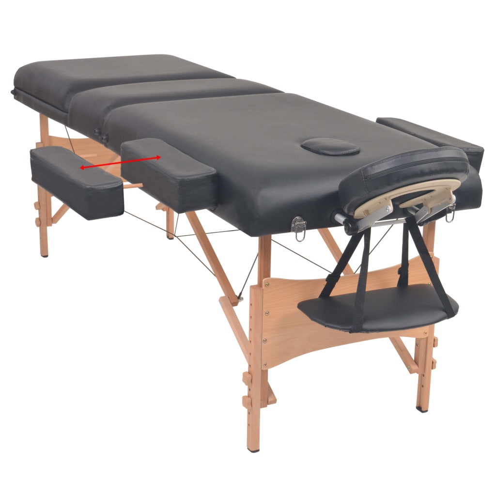 vidaXL Foldable 3-Zone Massage Table and Stool Set 10 cm Thick White