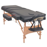 vidaXL Foldable 3-Zone Massage Table and Stool Set 10 cm Thick White