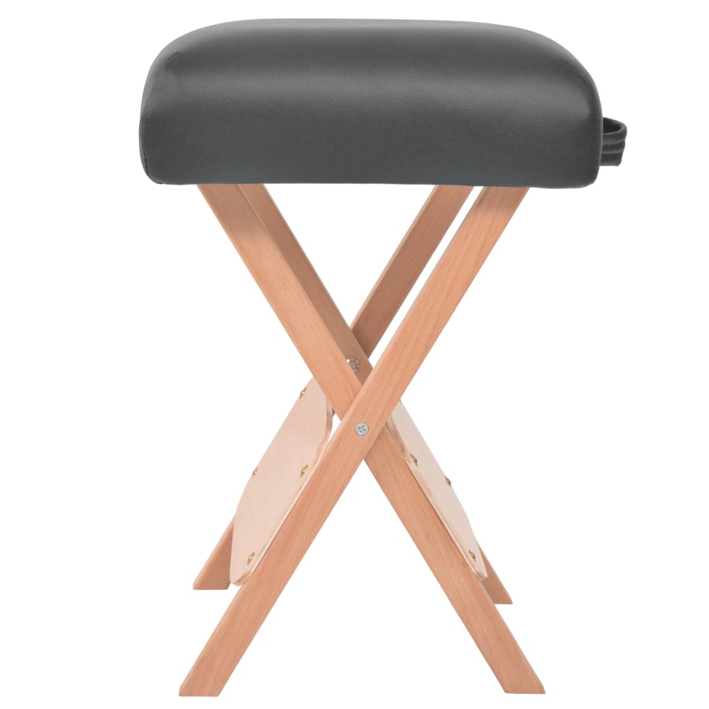 vidaXL Foldable 3-Zone Massage Table and Stool Set 10 cm Thick White