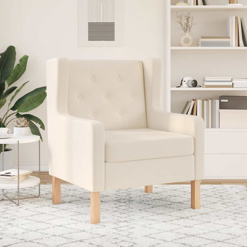vidaXL Fabric Armchair Cream