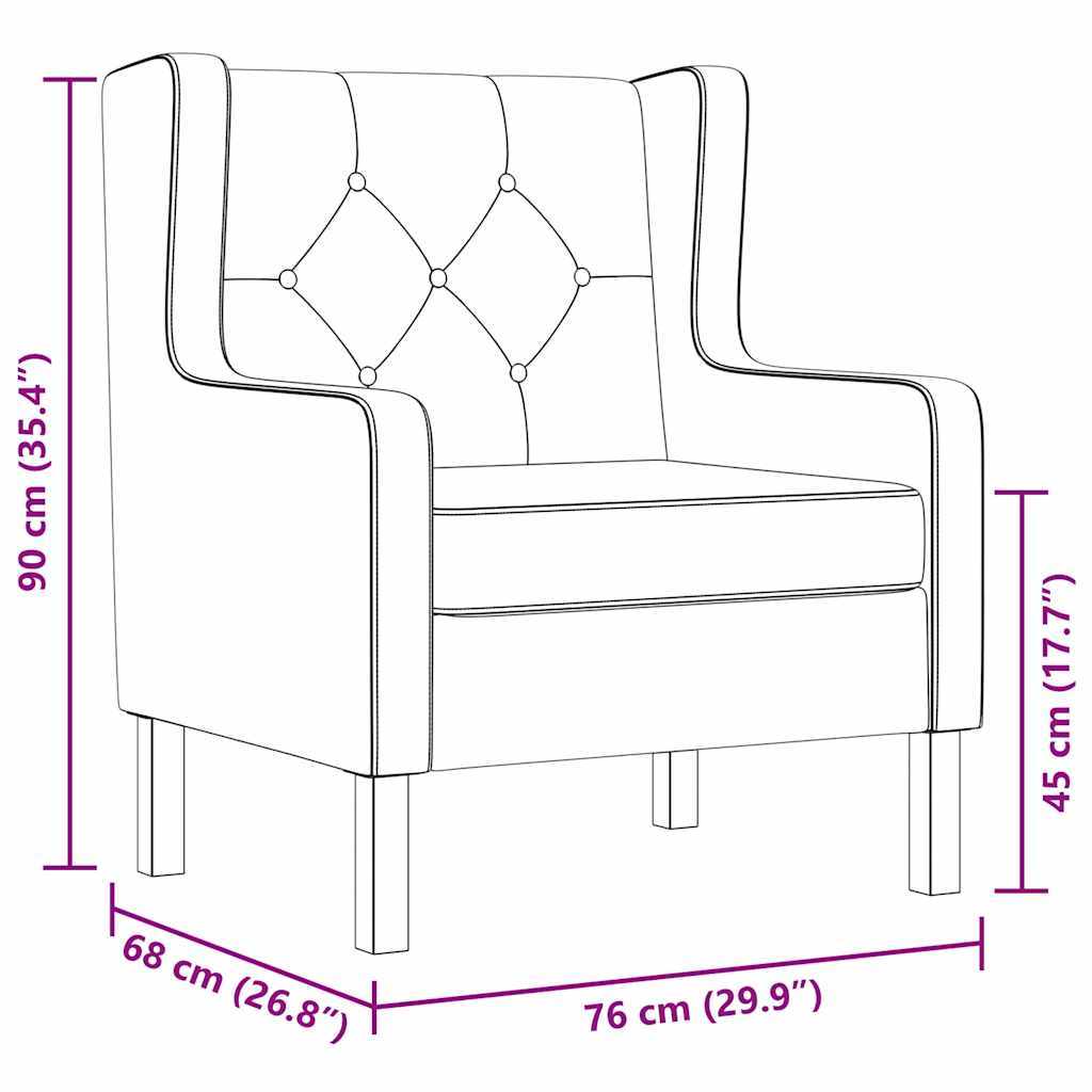vidaXL Fabric Armchair Cream