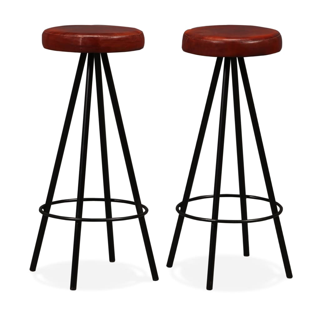 vidaXL Bar stools 2 pcs genuine leather