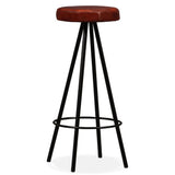 vidaXL Bar stools 2 pcs genuine leather