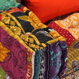 vidaXL Two-Seater Modular Patchwork Fabric Pouf