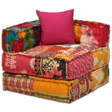vidaXL Two-Seater Modular Patchwork Fabric Pouf