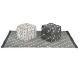 vidaXL Pouffes Geometric Grey and White 40 x 40 x 40 cm Fabric