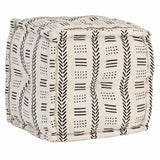 vidaXL Pouffes Geometric Grey and White 40 x 40 x 40 cm Fabric