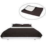 vidaXL Reversible Quilted Bedspread 170x210 cm Cream and Brown