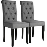 vidaXL Eetkamerstoelen 2 st stof donkergrijs