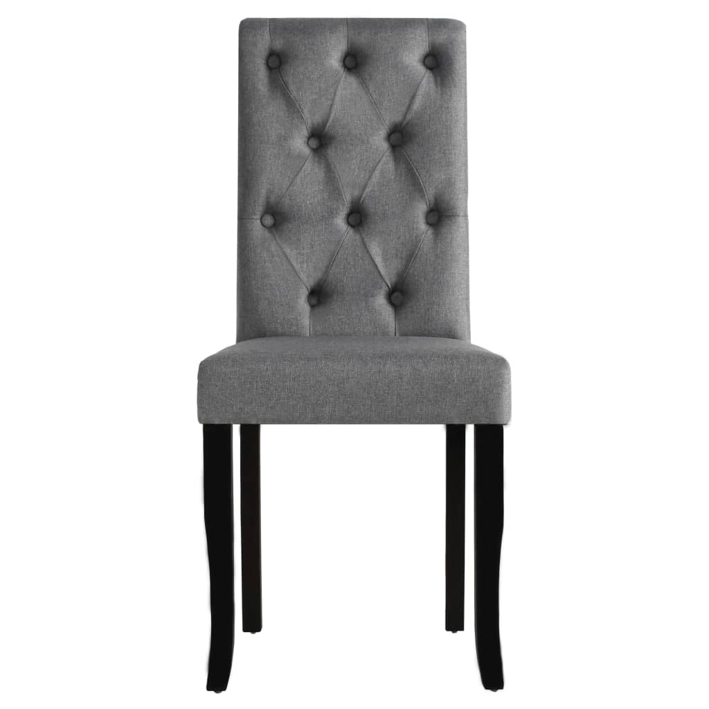 vidaXL Eetkamerstoelen 2 st stof donkergrijs