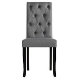 vidaXL Eetkamerstoelen 2 st stof donkergrijs