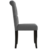 vidaXL Eetkamerstoelen 2 st stof donkergrijs