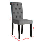 vidaXL Eetkamerstoelen 2 st stof donkergrijs