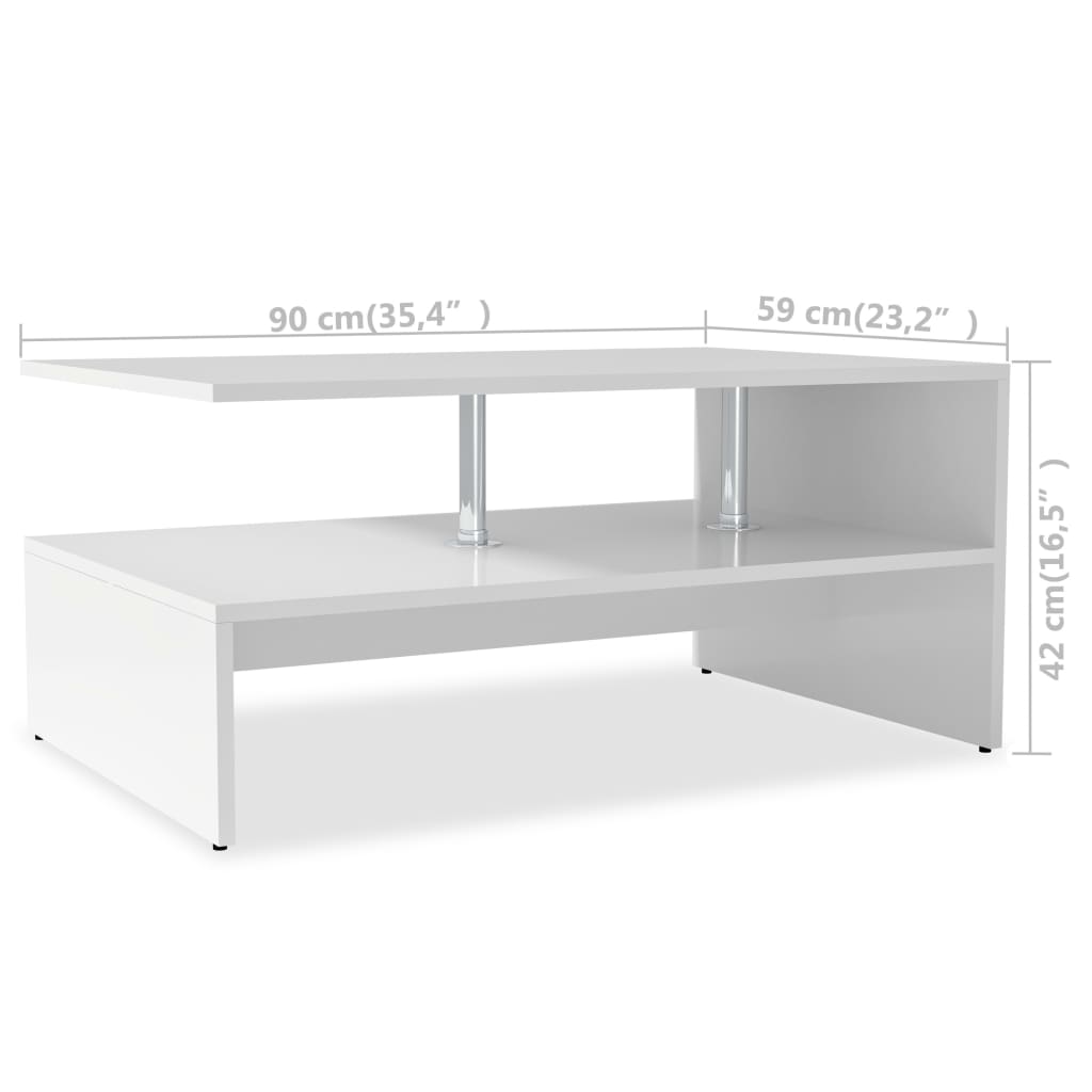 vidaXL Coffee table 90x59x42 cm engineered wood white