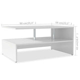 vidaXL Coffee table 90x59x42 cm engineered wood white