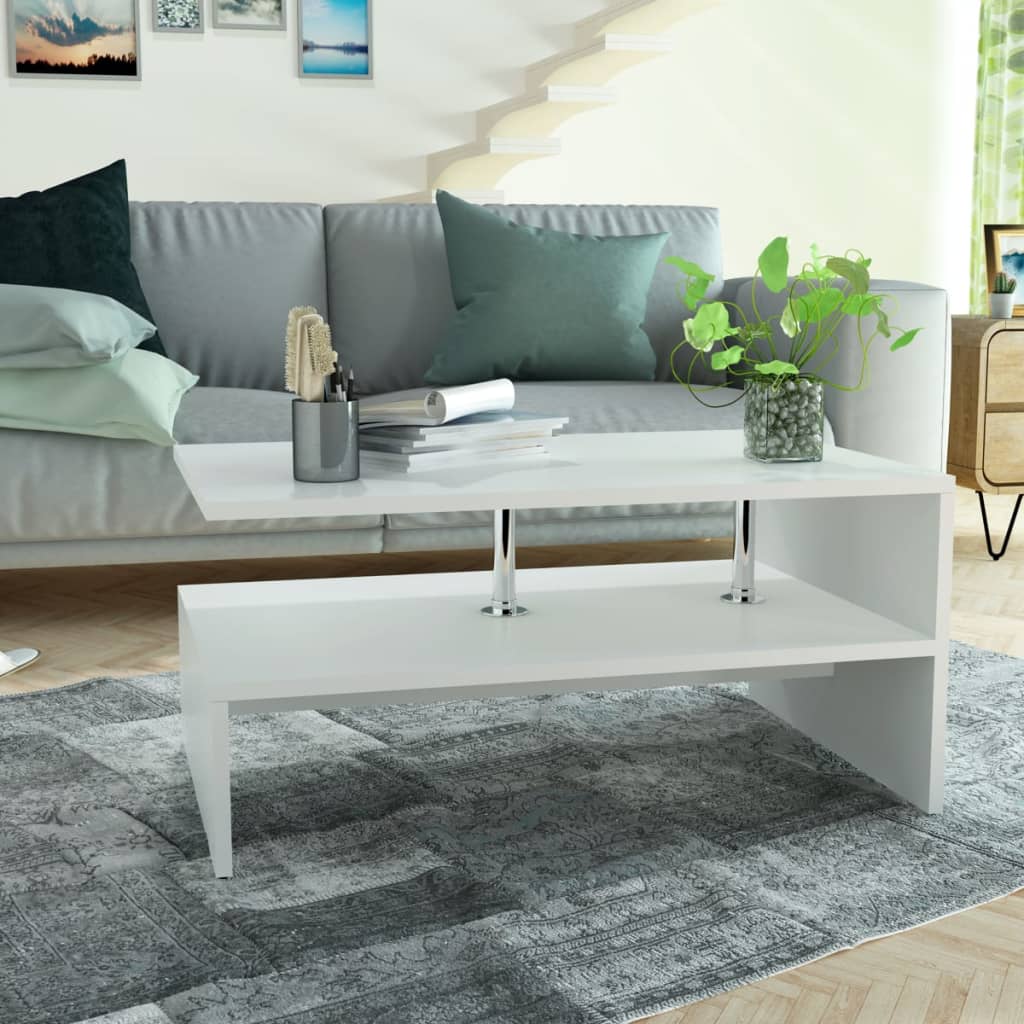vidaXL Coffee table 90x59x42 cm engineered wood white