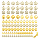vidaXL 100-piece Christmas Ball Set 3/4/6 cm Gold
