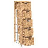 vidaXL Opbergset met 5 manden 25,5x37x100 cm waterhyacint