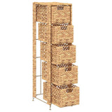 vidaXL Opbergset met 5 manden 25,5x37x100 cm waterhyacint