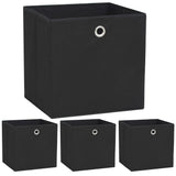 vidaXL Storage Boxes 4 pcs 32x32x32 cm non-woven fabric black
