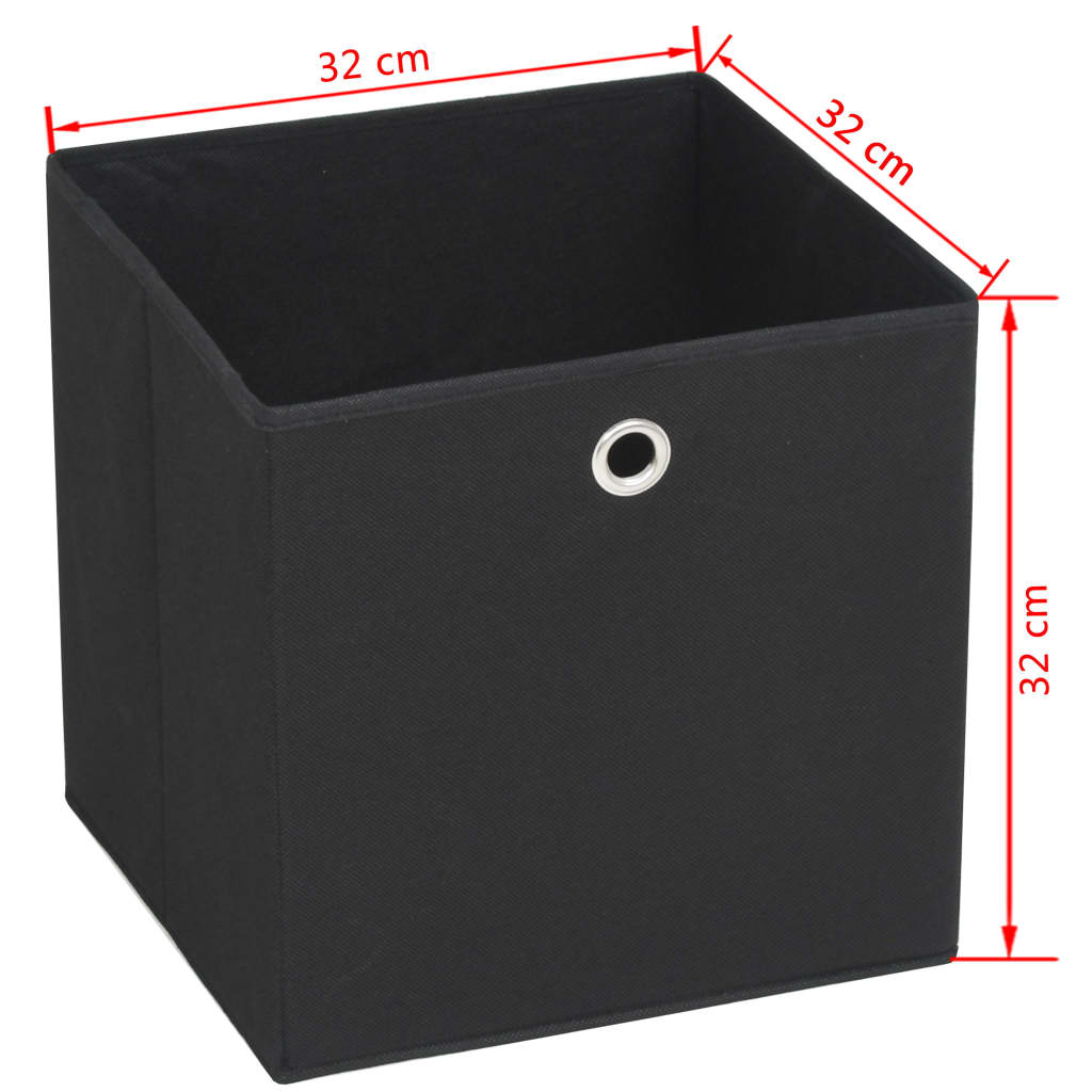 vidaXL Storage Boxes 4 pcs 32x32x32 cm non-woven fabric black