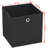 vidaXL Storage Boxes 4 pcs 32x32x32 cm non-woven fabric black