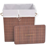 vidaXL Laundry Basket Rectangular Bamboo Brown