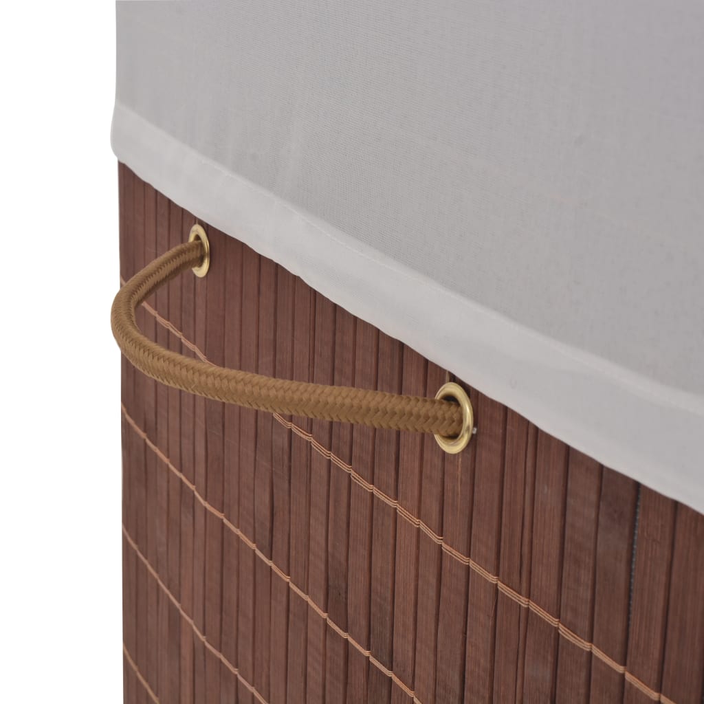 vidaXL Laundry Basket Rectangular Bamboo Brown