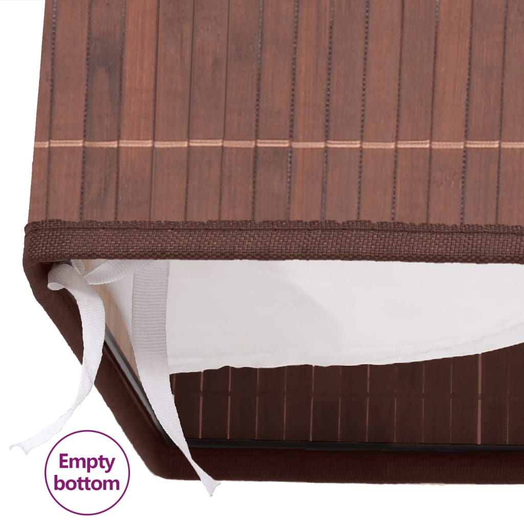 vidaXL Laundry Basket Rectangular Bamboo Brown