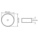 vidaXL Round Wash Basin White 41.5x13.5 cm Ceramic
