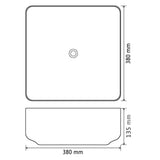 vidaXL Sink square white 39x39x13.5 cm ceramic