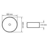 vidaXL Sink round 40x15 cm ceramic white