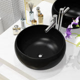 vidaXL Sink round 40x15 cm ceramic white