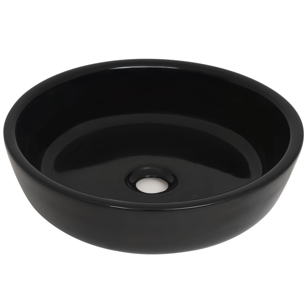 vidaXL Round Wash Basin white 42x12 cm ceramic