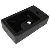 vidaXL Rectangular Ceramic Basin with Tap Hole White 46x25.5x12 cm