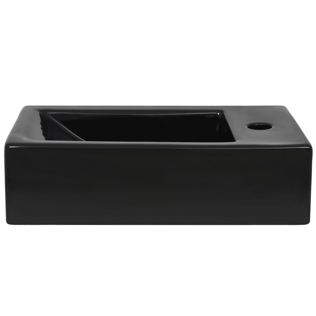 vidaXL Rectangular Ceramic Basin with Tap Hole White 46x25.5x12 cm