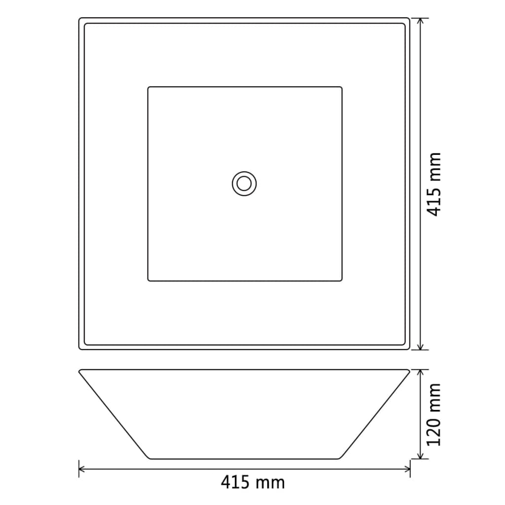 vidaXL Square Wash Basin white 41.5x41.5x12 cm ceramic