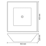 vidaXL Square Wash Basin white 41.5x41.5x12 cm ceramic