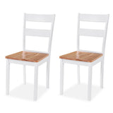 vidaXL Eetkamerset MDF en rubberwood wit 3-delig