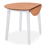 vidaXL Eetkamerset MDF en rubberwood wit 3-delig