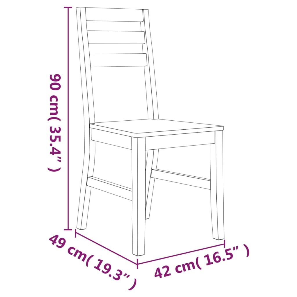 vidaXL Eetkamerstoelen 2 st massief acaciahout