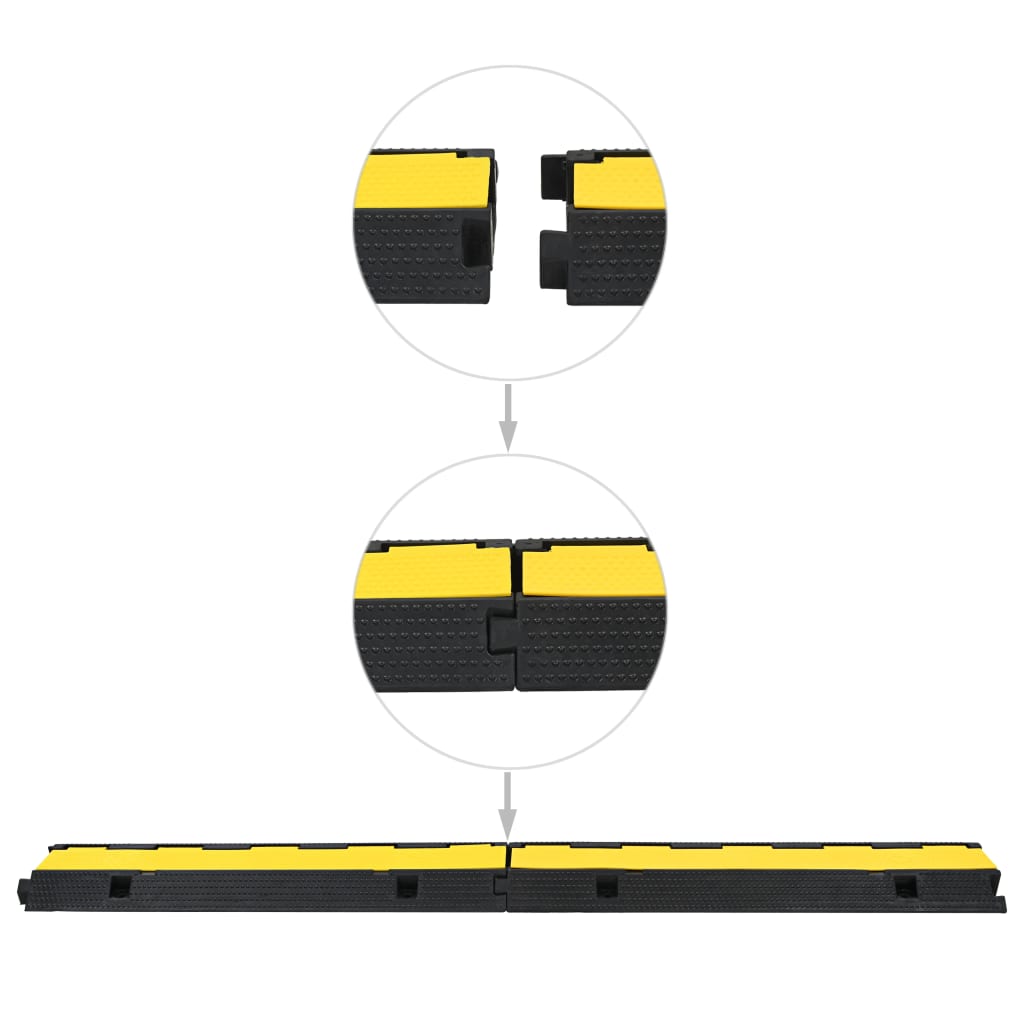 vidaXL Cable Protector Ramp 1 Channel 100 cm Rubber