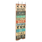 vidaXL Wall-Mounted Coat Rack with 6 Hooks HOME IS 120x40 cm