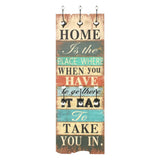 vidaXL Wall-Mounted Coat Rack with 6 Hooks HOME IS 120x40 cm