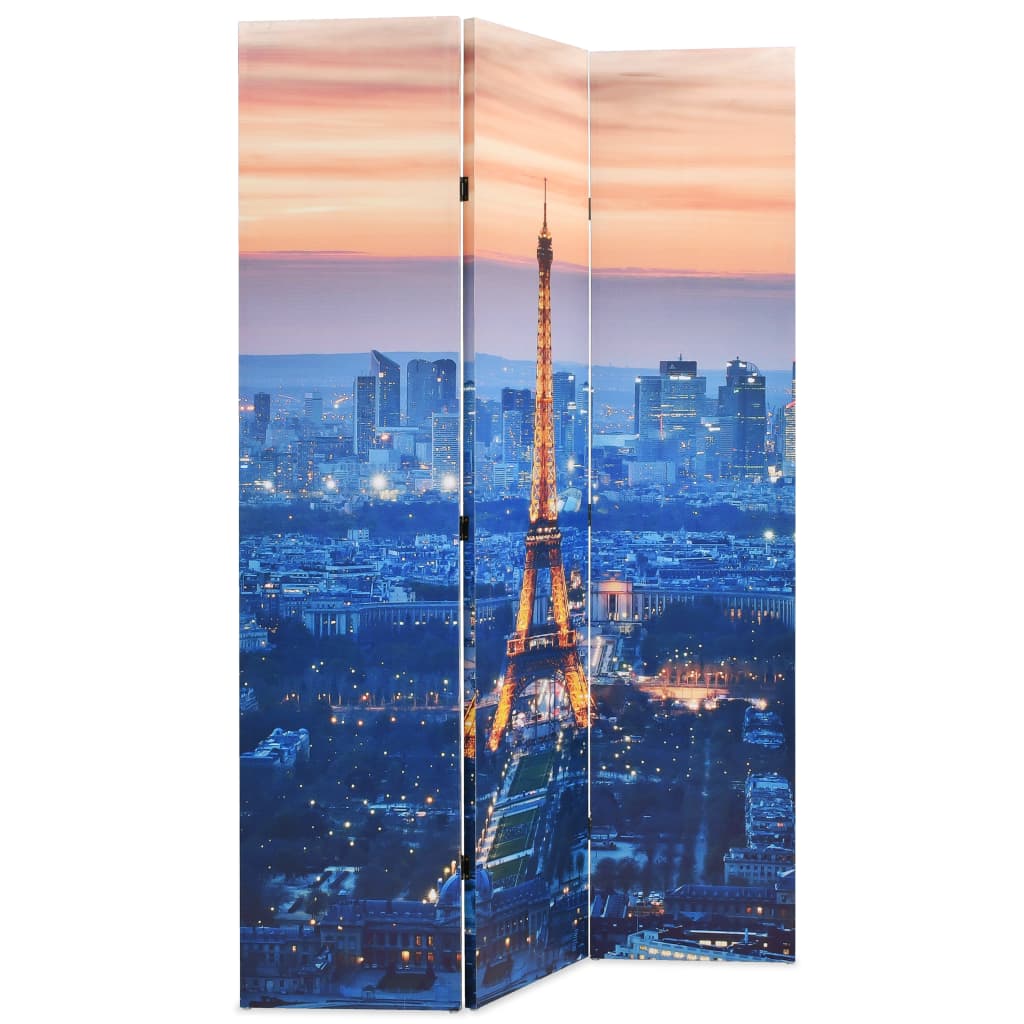 vidaXL 3-Panel Folding Room Divider Paris by Night 120x170 cm