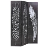 vidaXL Folding Room Divider Feathers 120x170 cm Black and White