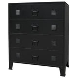 vidaXL Industrial-Style Chest of Drawers 78x40x93 cm Metal Black